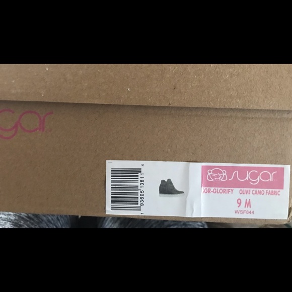 Sugar Glorify Olive Camo Hidden Wedge Sneakers - Picture 7 of 7